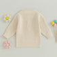 2023-07-04 Lioraitiin 0-5T Toddler Baby Girl Boy Chunky Knit Sweater Top Little Sister Matching Outfits Neutral Baby Boutique