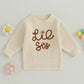 2023-07-04 Lioraitiin 0-5T Toddler Baby Girl Boy Chunky Knit Sweater Top Little Sister Matching Outfits Neutral Baby Boutique